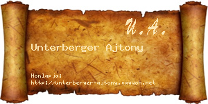 Unterberger Ajtony névjegykártya